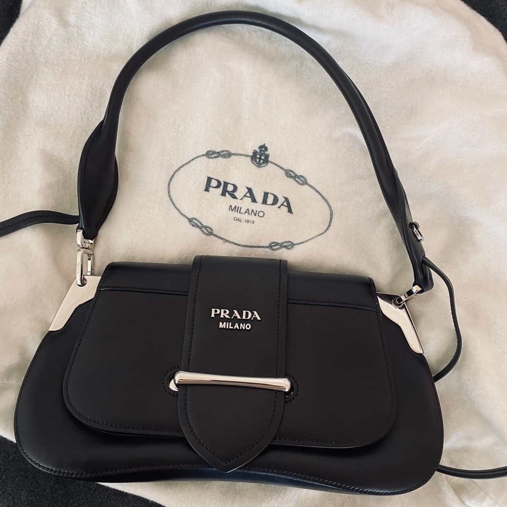 Prada Sidonie Shoulder Bag, Black Saffiano leather, New